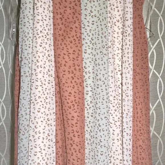 Maxi Dress Medium color block panels textured double v neck fairy boho Entre - Picture 9 of 9